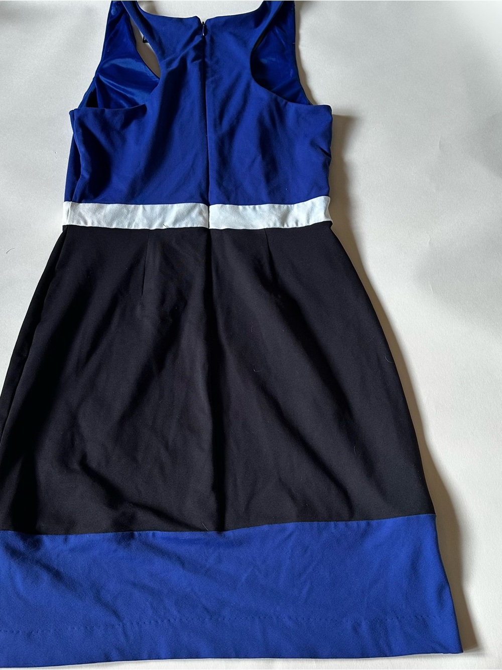 Cynthia Rowley Royal Blue, Black & White Colorblock Midi Dress - Picture 5 of 6